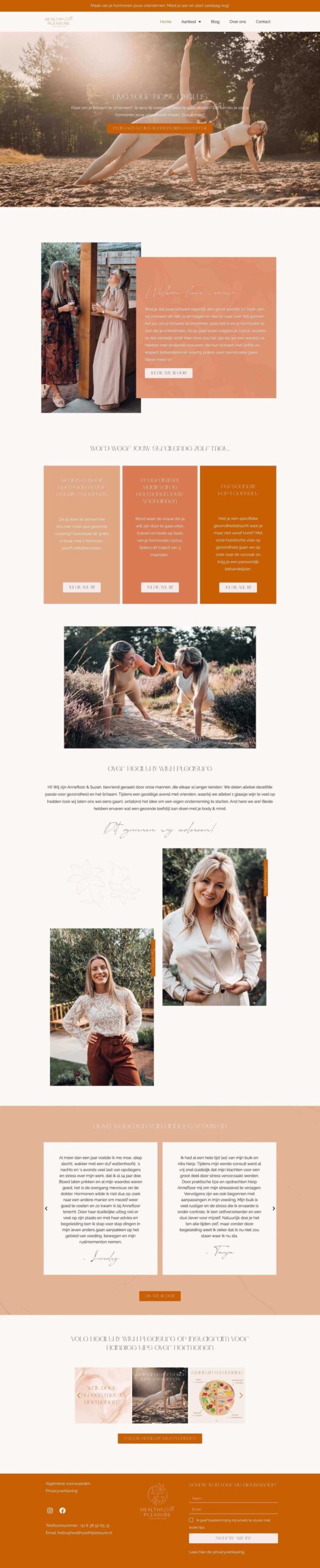Website ontwerp: Woman's health coach
