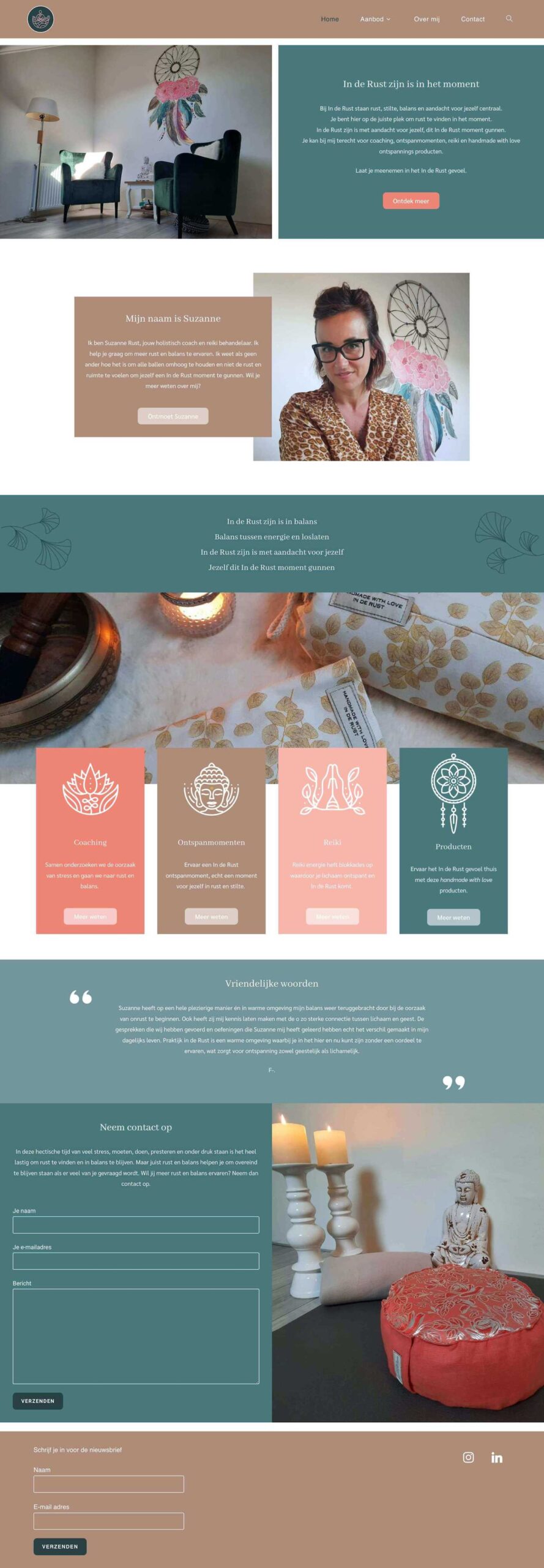 Website ontwerp: reiki behandelaar en holistisch coach
